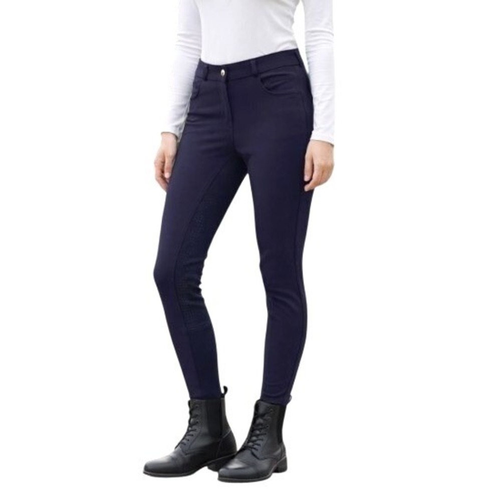 HR Farm Women's Navy Full Seat Silicone Grip Breeches Horse Riding Jodhpurs 28